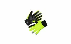 Gants Vélo Hiver Endura Strike Jaune Fluo Avec Insert Gel